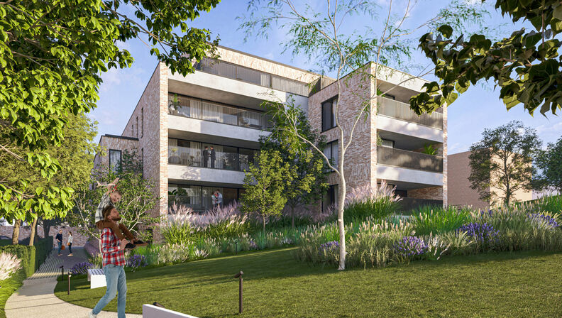 Residentie De Motte, een exclusieve woonervaring in een rustige, doch dynamische omgeving. Gelegen in de Hulstraat in de dorpskern van Hoeselt en omringd door groen, biedt deze residentie een prachtig uitzicht op het Mottepark. Hier geniet u van de perfec