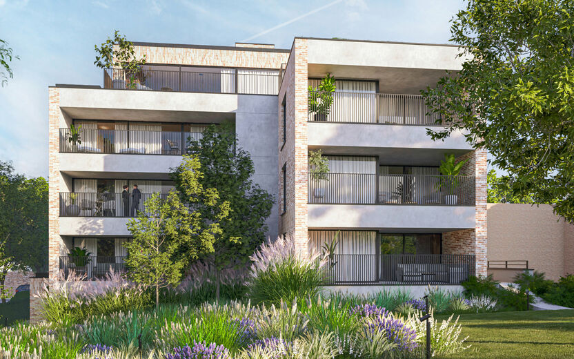 Residentie De Motte, een exclusieve woonervaring in een rustige, doch dynamische omgeving. Gelegen in de Hulstraat in de dorpskern van Hoeselt en omringd door groen, biedt deze residentie een prachtig uitzicht op het Mottepark. Hier geniet u van de perfec